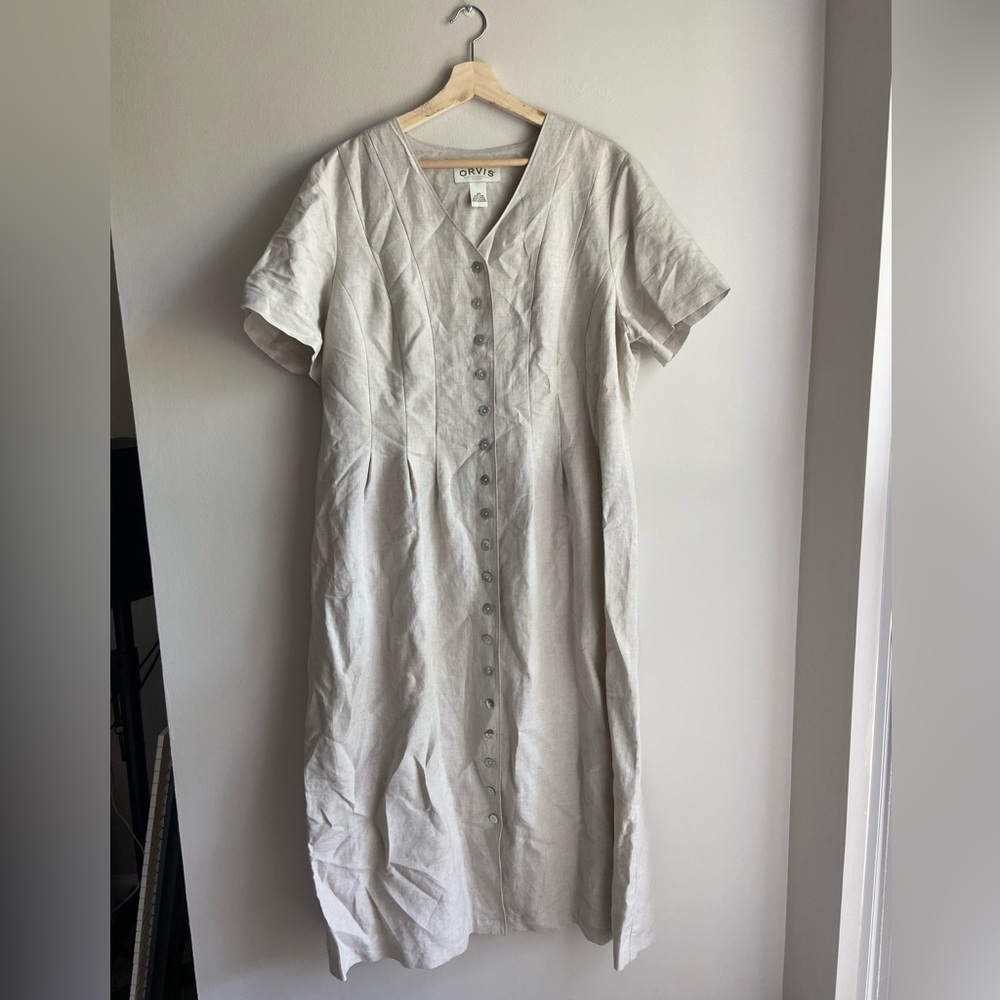 Orvis Plus sized linen blend dress